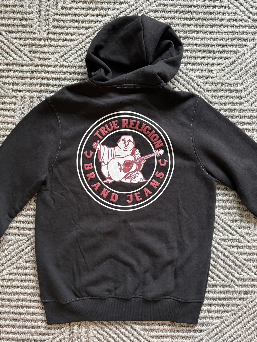 NWT True Religion Sherpa Puff Print Logo Zip Hoodie size M